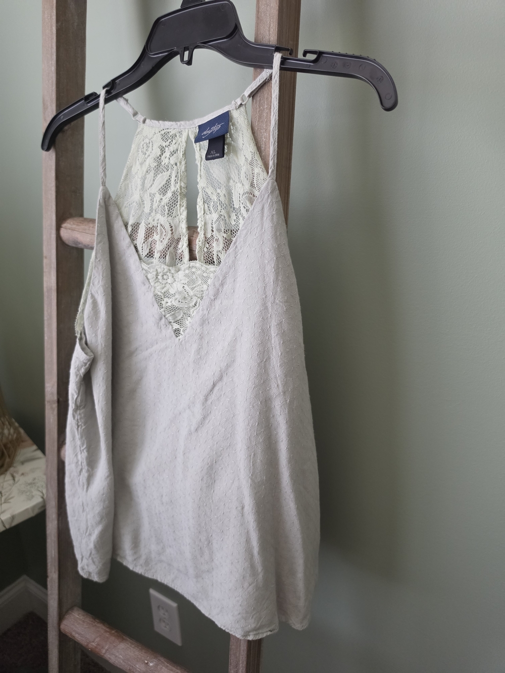 Daytrip Lace-Back Camisole in Light Sage